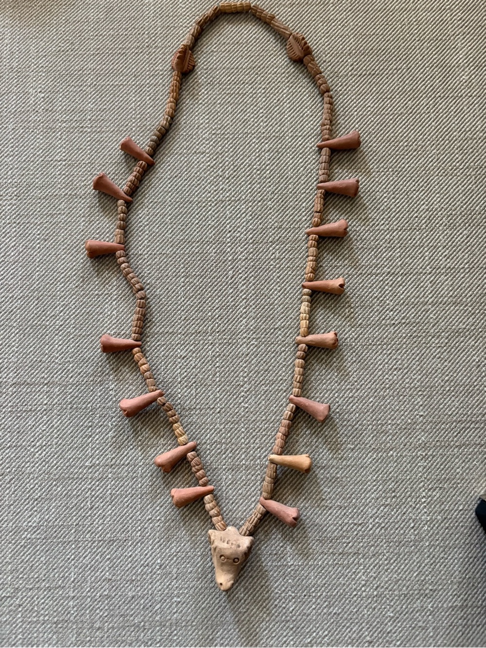 UNIQUE clay western boho animal head necklace beads